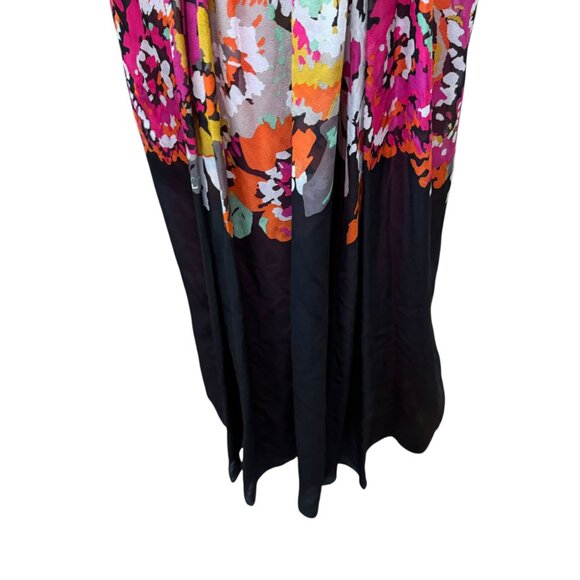 BCBGMAXAZRIA Floral Silk Maxi Dress 0 (XS) | NWT V-Neck Empire Waist Gown - Picture 8 of 11